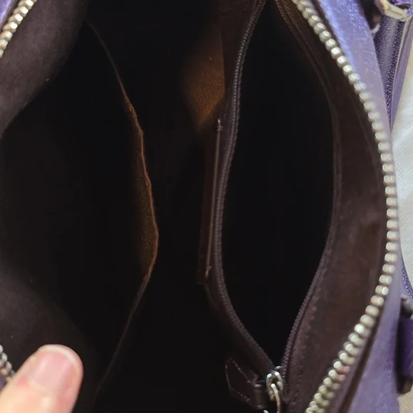 Coach Bennett Satchel Crossbody Purse Metallic Purple - Picture 6 of 12